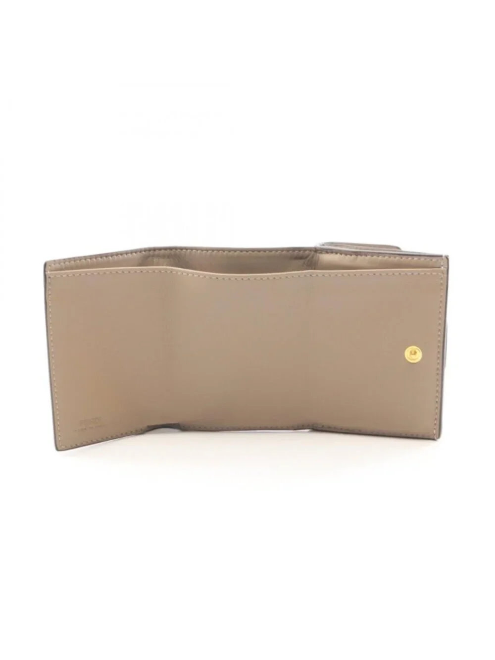 Fendi Trifold Wallet Baguette FF Logo Leather